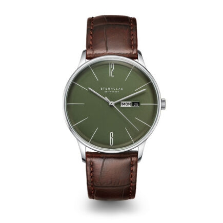 Zegarek Sternglas Berlin olive green, quartz 38 mm