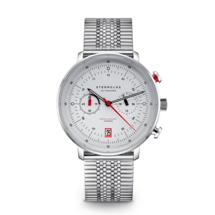 Zegarek Sternglas Hamburg Chrono silver, 42 mm WYP